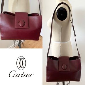 CARTIER Authentic Vintage Leather Crossbody Bag